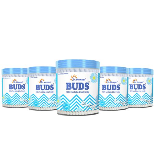 Dr. Morepen: Pure Cotton & Eco-Friendly Earbuds - 100 Cotton Buds pack of 5