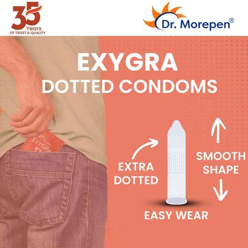 Dr. Morepen: Exygra  Strawberry Flavoured Condom - Pack of 10