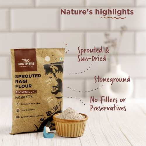 Two Brothers Organic Farms: Sprouted Ragi Malt Nachni Satva (500 g)