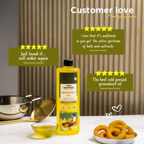 Two Brothers Organic Farms: Groundnut Oil 2 Litres Tin Can