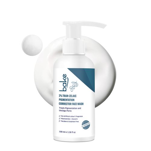 Bake Cosmetics: 2% Tran-Zelaic Pigmentation Corrector Milky Face Wash - For Dark Spots & Pore Clarity