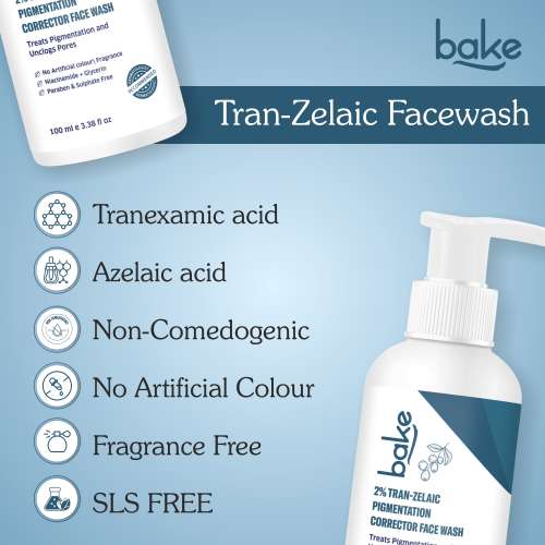 Bake Cosmetics: 2% Tran-Zelaic Pigmentation Corrector Milky Face Wash - For Dark Spots & Pore Clarity