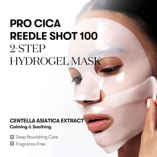 VT Cosmetics: Pro Cica Reedle Shot 100 2-Step Hydrogel Mask | Calming Care | Micro-Needling | Barrier Repair | Sheet Mask | 33g