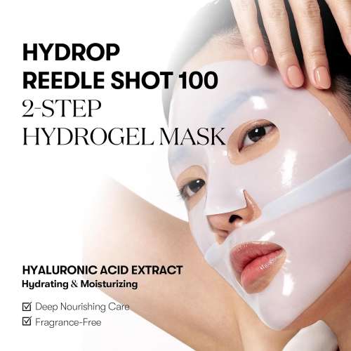 VT Cosmetics: Hydrop Reedle Shot 100hL 2-Step Hydrogel Mask | Intense Hydration | Micro-Needling | Deep Moisture | Sheet Mask | 33g