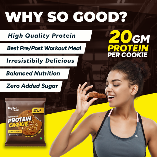Beyond Food: Protein Cookies - Choco Almond Crunch (Pack of 6)