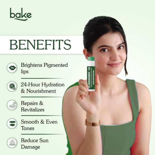 Bake Cosmetics: 2% Niacinamide + Hyaluronic Acid Tinted Lip Balm - Brightening & Moisturizing for Pigmented Lips