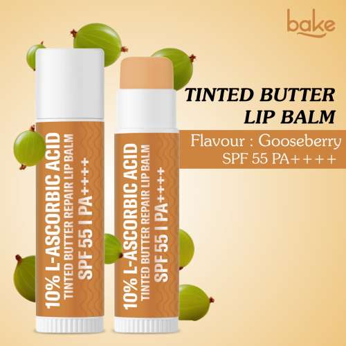 Bake Cosmetics: 10% L-Ascorbic Acid Tinted Lip Balm SPF 55 PA++++ + Hyaluronic Acid - For Dark, Chapped Lips