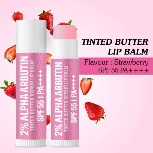 Bake Cosmetics: 2% Alpha Arbutin Tinted Lip Balm SPF 55 PA++++ + Niacinamide - For Pigmented, Dry & Chapped Lips