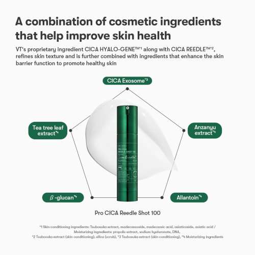 VT Cosmetics: Pro Cica Reedle Shot 100 | Calming Care | Barrier Repair | Micro-Needling | Sensitive Skin | 50ml