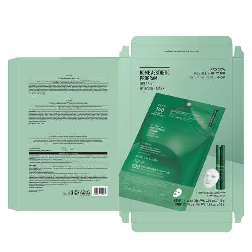 VT Cosmetics: Pro Cica Reedle Shot 100 2-Step Hydrogel Mask | Calming Care | Micro-Needling | Barrier Repair | Sheet Mask | 33g