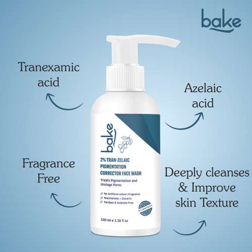 Bake Cosmetics: 2% Tran-Zelaic Pigmentation Corrector Milky Face Wash - For Dark Spots & Pore Clarity
