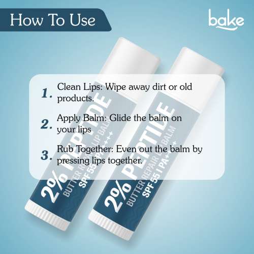 Bake Cosmetics: 2% Peptide + Ceramide Butter Brightening Lip Balm SPF 55 PA++++ with 24 Hour Moisturization For Dark, Pigmented, Dry, Flaky & Chapped Lips