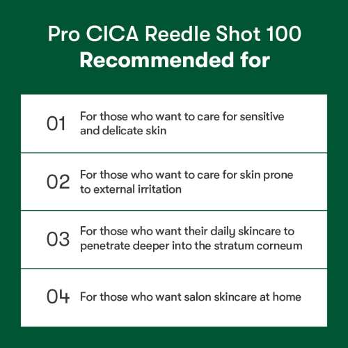 VT Cosmetics: Pro Cica Reedle Shot 100 | Calming Care | Barrier Repair | Micro-Needling | Sensitive Skin | 50ml