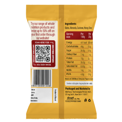 Beyond Food: Nuts & Dates Bites - Pack of 12