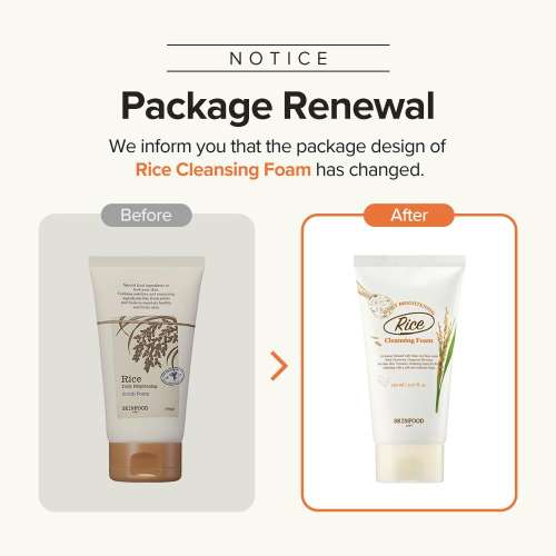 Skinfood: Rice Extract | Daily Brightening | Scrub Foam Cleanser | 150ml