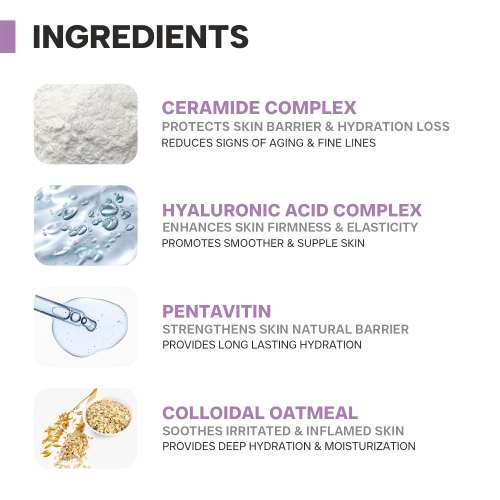 Dermatouch: Ceramide Hyaluronic Acid Moisturizer for intense moisturization and barrier repair 50G