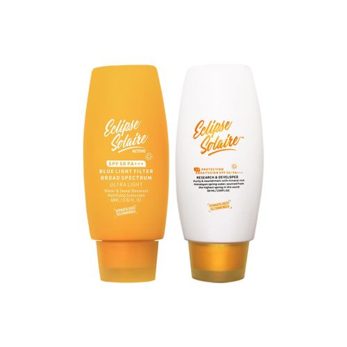 Eclipse Solaire: Active Sunscreen 60ml and Aqua Fusion Sunscreen 60 ml SPF 50 PA+++, All Skin Types (Combo of 2)