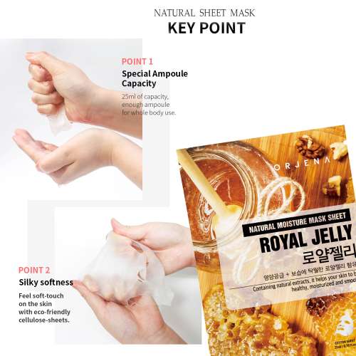 Orjena: Natural Moisture Royal Jelly Mask Sheet 23ml Pack of 3
