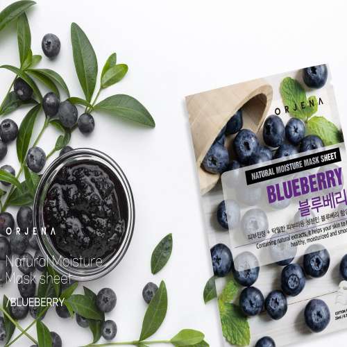 Orjena: Natural Moisture Mask Sheet - Blueberry 23ml Pack of 3