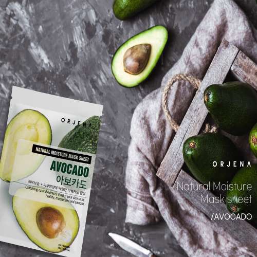 Orjena: Natural Moisture Avocado Mask Sheet 23ml Pack of 3