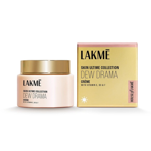 Lakme: Dew Drama Gel Creme, Pro-Ceramides, Vit E + Vit B3 + Vit F 50gm