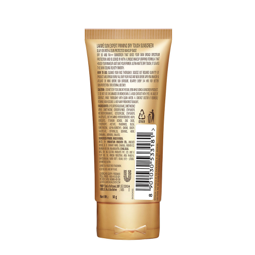 Lakme: Sun Expert Primer + Sunscreen, SPF 50 PA+++ for UVA/B, mattifying for makeup lovers