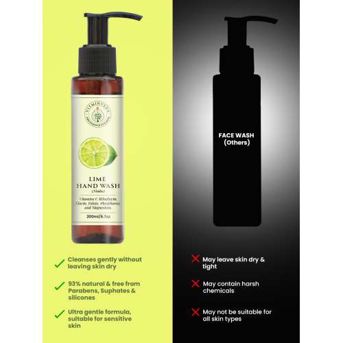 VITMINVEDA: Lime Hand Wash - Delightful Lime Fragrance 200ml