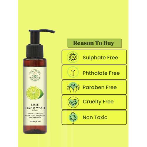 VITMINVEDA: Lime Hand Wash - Delightful Lime Fragrance 200ml