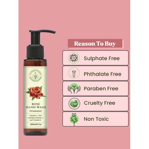 VITMINVEDA: Rose Anti-Bacterial Moisturizing Hand Wash 200ml