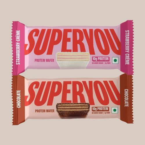 SuperYou: Protein Duo Bites – Chocolate & Strawberry(Pack of 10 each) | 10g Protein, 3g Fiber, No Added Sugar 400g