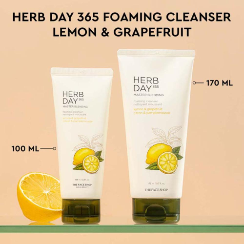The Face Shop: Herbday 365 Masterblending Foaming Cleanser Lemon (100ml)