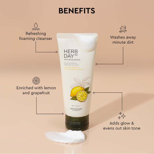 The Face Shop: Herbday 365 Masterblending Foaming Cleanser Lemon (100ml)