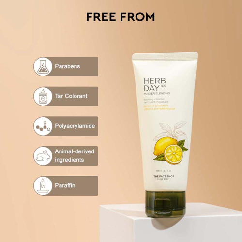 The Face Shop: Herbday 365 Masterblending Foaming Cleanser Lemon (100ml)