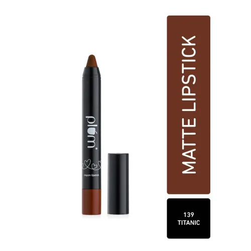 Plum: Twist & Go Matte Lipstick Airbrushed Finish Long Lasting Titanic