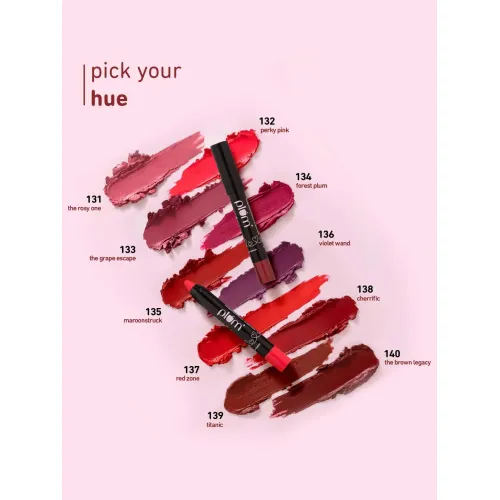 Plum: Twist & Go Matte Lipstick Airbrushed Finish Long Lasting Titanic