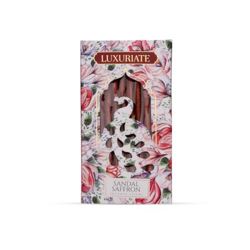 Luxuriate: Sandal Saffron Fragrant Natural Bambooless Incese Pack of 20...