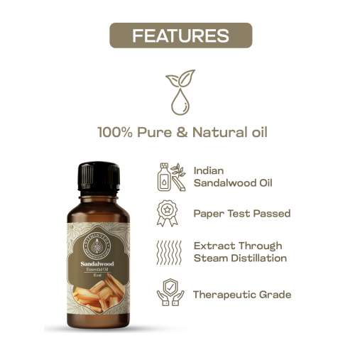 VITMINVEDA: Real Sandalwood Pure Essential Oil - 15ml