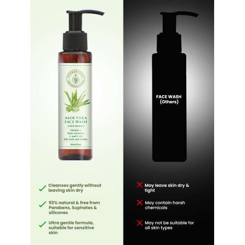 VITMINVEDA: Natural Aloe Vera & Glycerine Extract Face Wash with Vitamin A, C, E 100gm