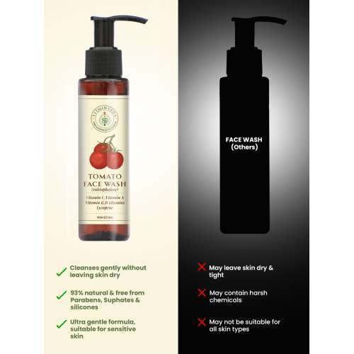 VITMINVEDA: Natural Tomato & Glycerine Face Wash with Vitamin A, C, K 100ml
