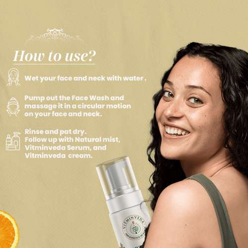 VITMINVEDA: Natural Ubtan Foaming Face Wash - 100ml