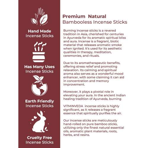 VITMINVEDA: Patchouli Bambooless Incense Stick 100gm VITMINVEDA: Patchouli Bambooless Incense Stick 100gm