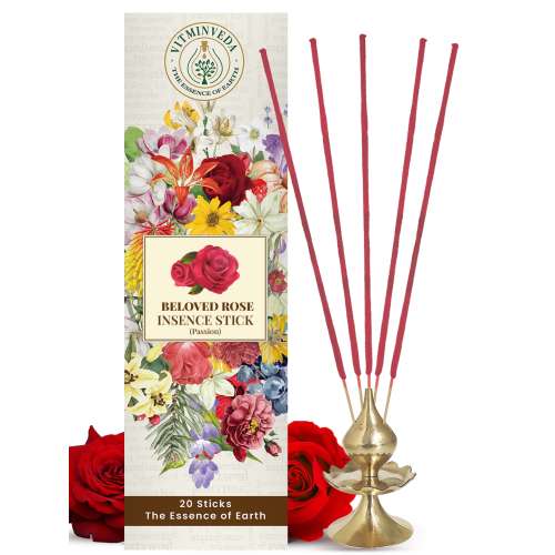 VITMINVEDA: Rose Natural Incense Stick Agarbatti 100gm