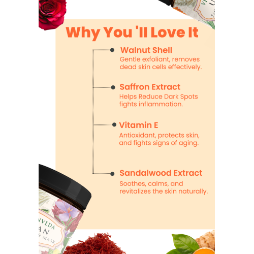 VITMINVEDA: Ubtan Face Pack  Scrub & Mask 100gm