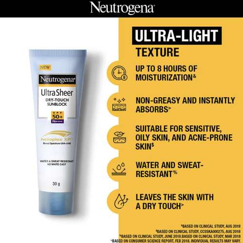 Neutrogena: Ultra Sheer SPF50 30 gm