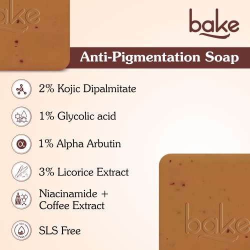 Bake Cosmetics: De-Tan Scrub Treatment Coffee Soap For Ultra Pigmentation Soap, Dark Spots & Tan Removal - Pack of 2(100gm x 2)