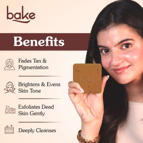 Bake Cosmetics: De-Tan Scrub Treatment Coffee Soap For Ultra Pigmentation Soap, Dark Spots & Tan Removal - Pack of 2(100gm x 2)