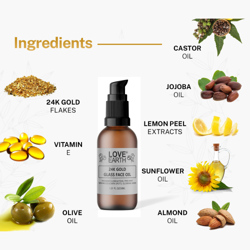 Love Earth: 24K Gold Glass Face Oil - 30ml