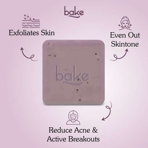 Bake Cosmetics: 10% Niacinamide + 3% Azelaic Acid Scrub Treatment Soap for Body & Back Acne, Strawberry Legs, Bright & Spot-Free Skin - Pack of 2(100gm x 2)