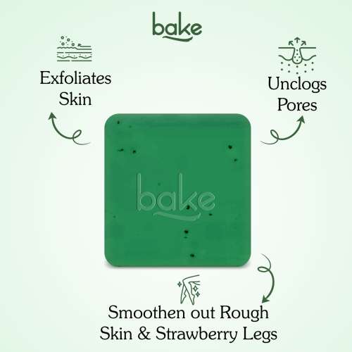 Bake Cosmetics: 10% AHA + 1% BHA Scrub Treatment Soap  For Clogged Pores, Exfoliation, Strawberry Skin & Bright Underarms - Pack of 2(100gm x 2) 