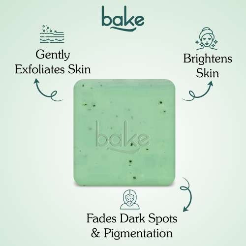 Bake Cosmetics: 8% Glycolic Acid Scrub Treatment Soap For Pigmentation, Exfoliation, Tan Removal & Brightens Underarms - Pack of 2(100gm x 2)